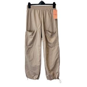 Laola Jogger Pants Womens M Beige Lounge Elastic Waist Pockets Mexico